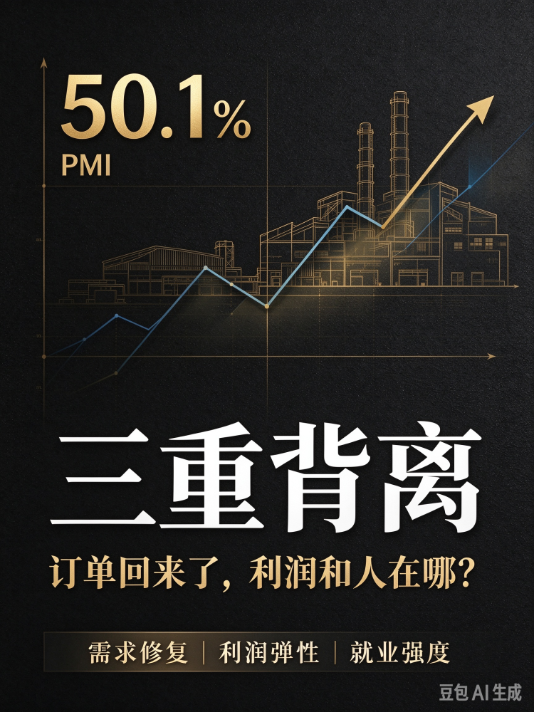PMI 50.1% 背后的「三重背离」：订单回来了，利润和人在哪？